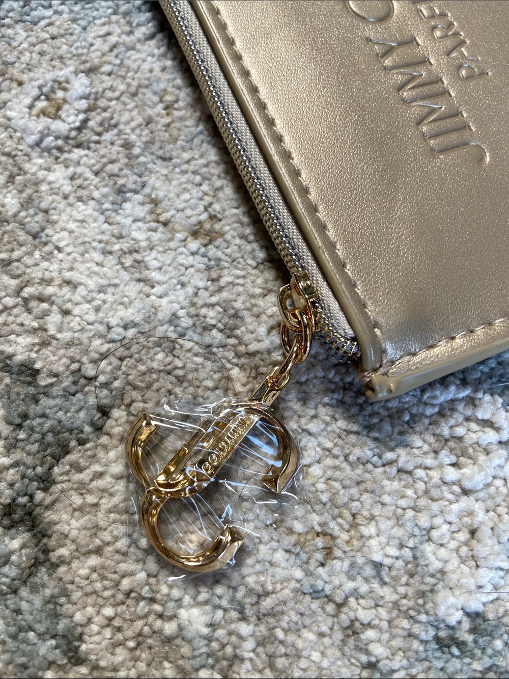 Jimmy Choo Parfums Metallic Champagne Card-Coin Pouch - Picture 2 of 8